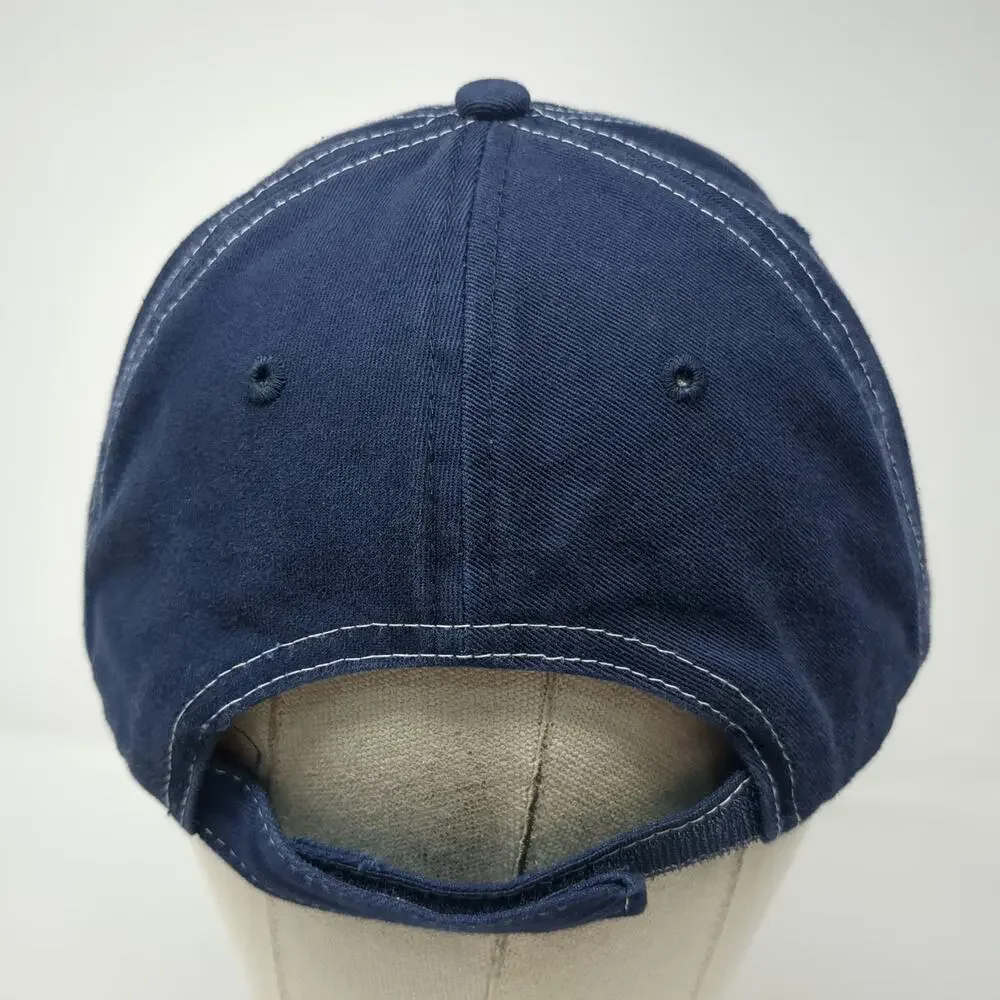 Allstate Logo Baseball Cap Blue One Size White Contrast Stitching Strapback Hat